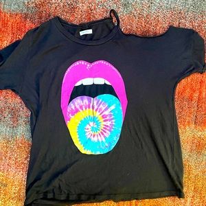 Lauren Moshi Edda Tie Dye Tongue cold shoulder.